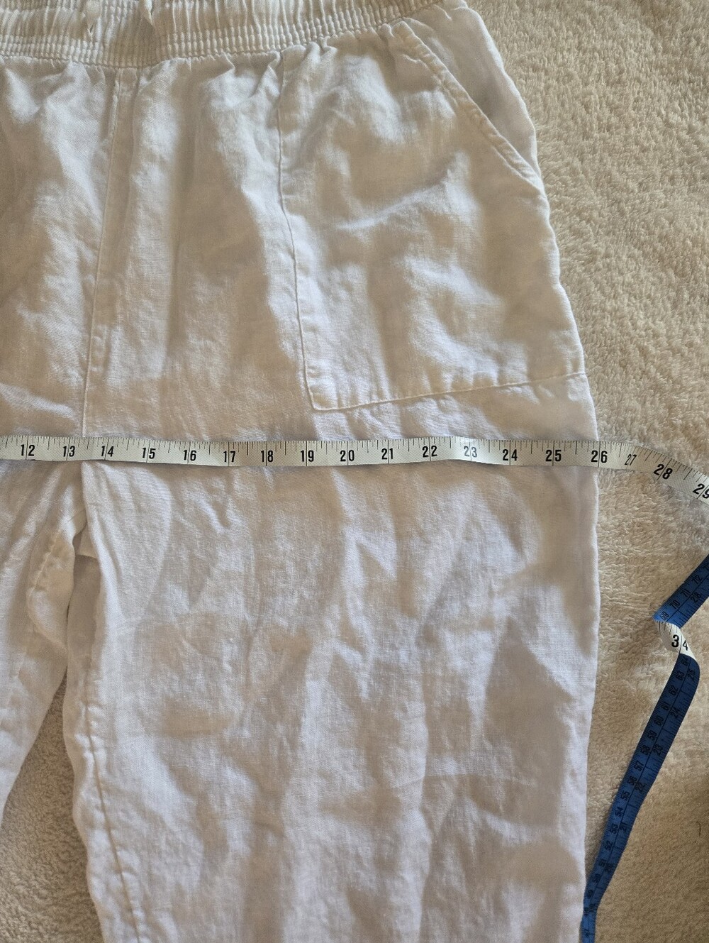 Sigrid Olsen White Drawstring Wide-Leg Linen Pants XL - Picture 6 of 7